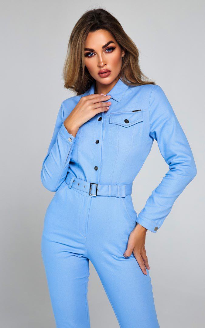 JENISA | Sky Blue Suit with Pockets | Tatiana Tretyak Brand